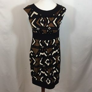 Women's Black/Brown/White AGB Dress Size 6